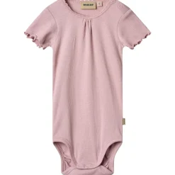 New Edna rib kortermet body, lavender mist Kortermet Baby Jente | Bodyer Baby Jente
