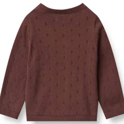 Best Maia strikket cardigan til baby, aubergine Penklær Baby Jente | Penklær Baby Gutt