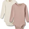 Clearance Regitze 2-pack body, rose powder Bodyer Baby Jente